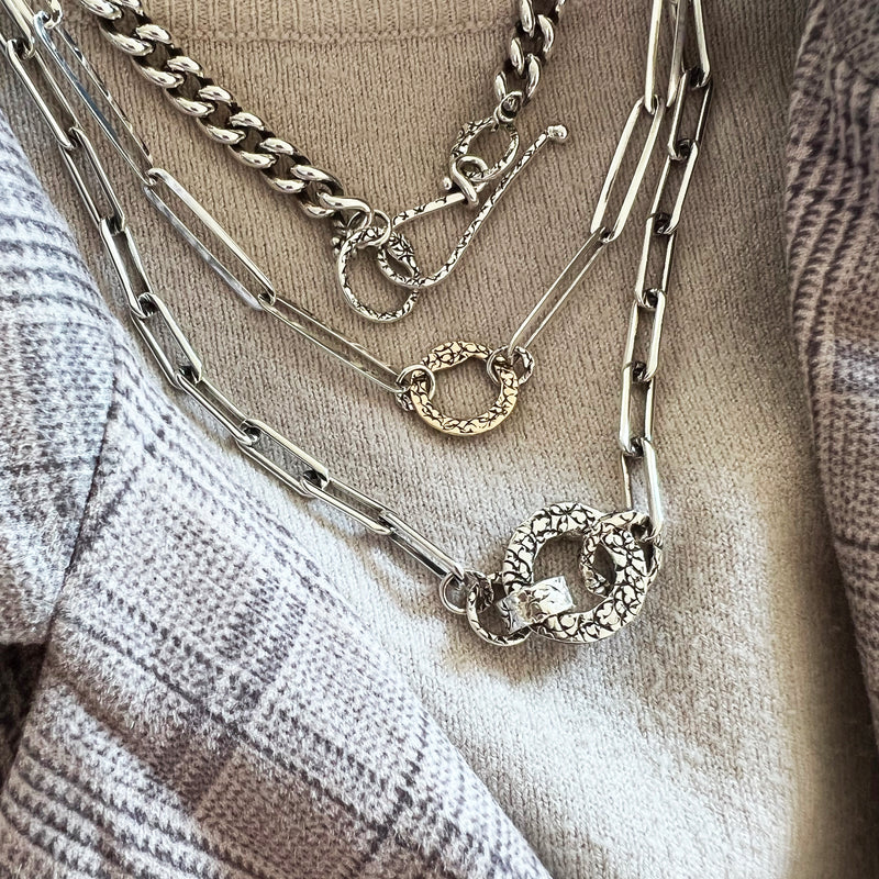 NCH330B | NEW PAPERCLIP EDGE NECKLACE