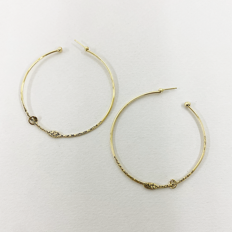 EH18B GOLD | GOLD HOOPS WITH BABY LOOP